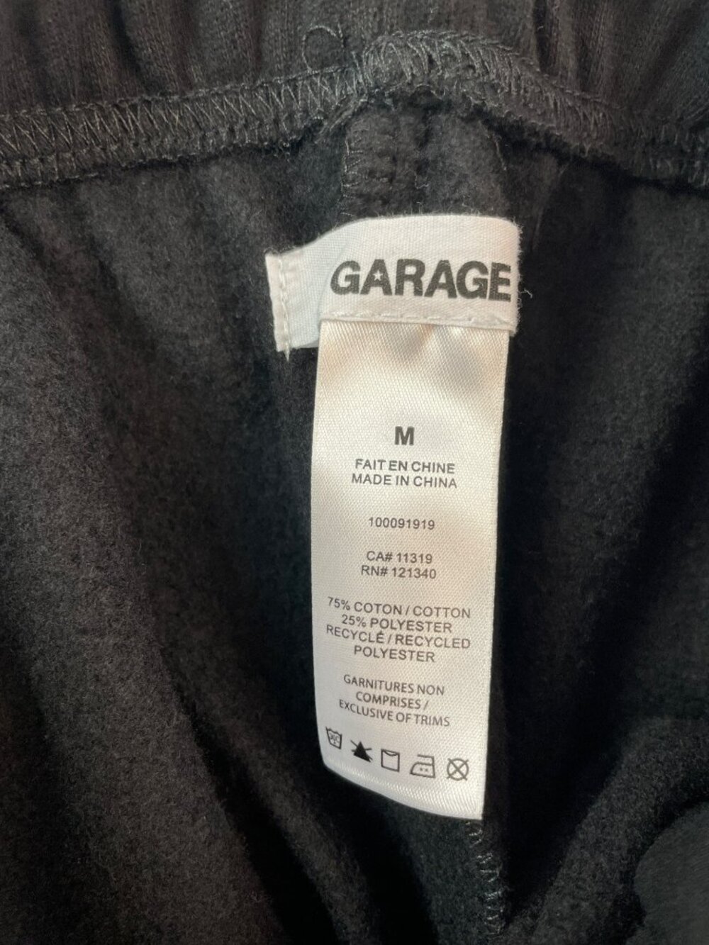 Gargae Ultra Fleece Boyfriend Jogger Pants Jet Black Elastic Women's Sz M $60NWT - Picture 8 of 10